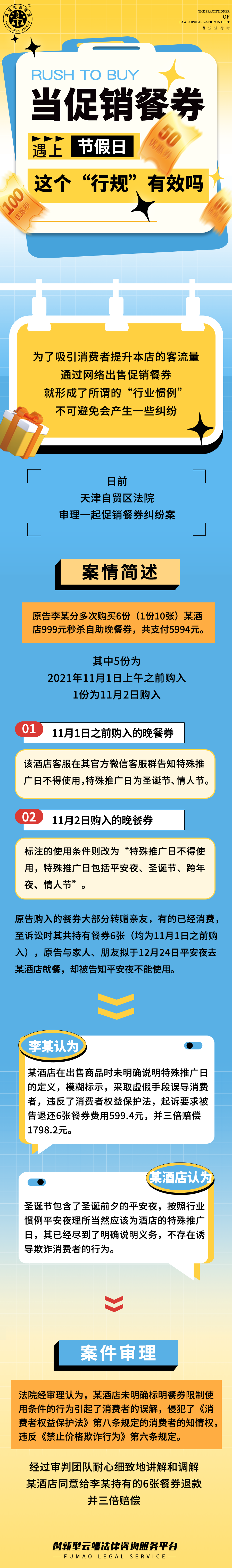 全民普法丨當(dāng)促銷餐卷遇上節(jié)假日，這個“行規(guī)”有效嗎！