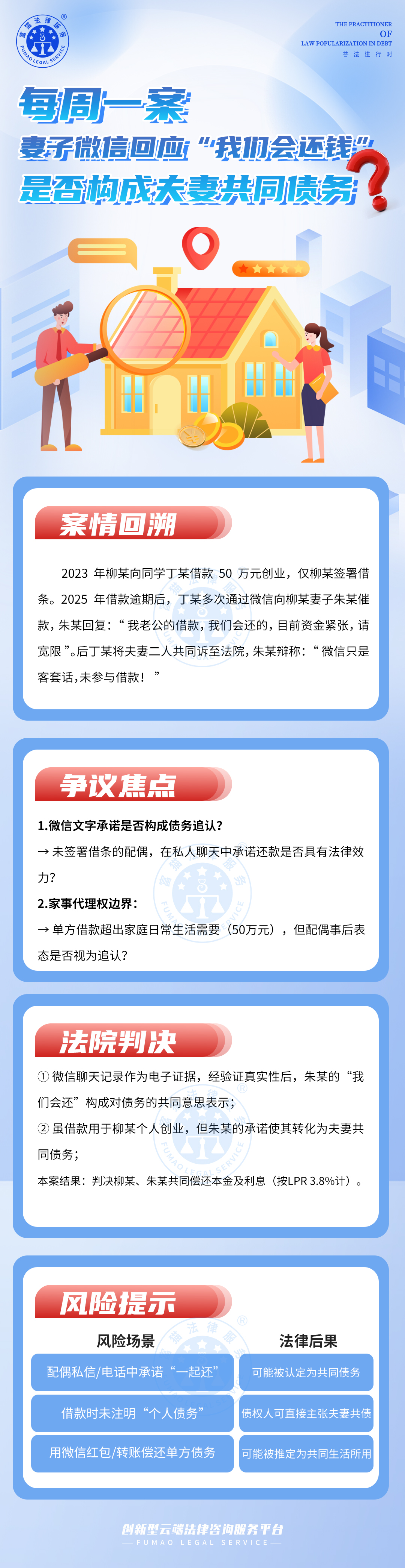 富貓法務(wù)：妻子微信回應(yīng)“我們會還錢”，是否構(gòu)成夫妻共同債務(wù)？